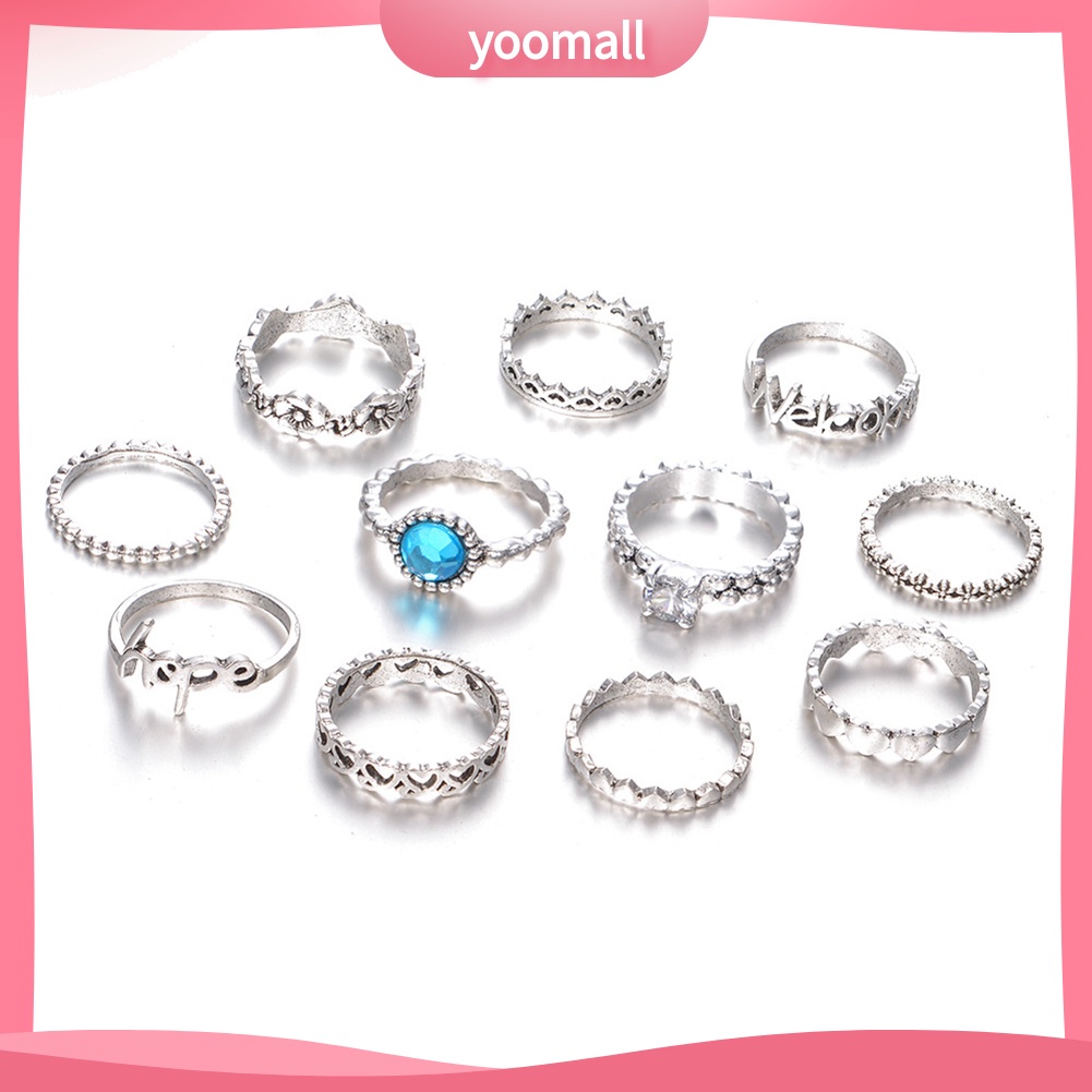 Set 11 Nhẫn Đeo Khớp Ngón Tay Thời Trang Nữ