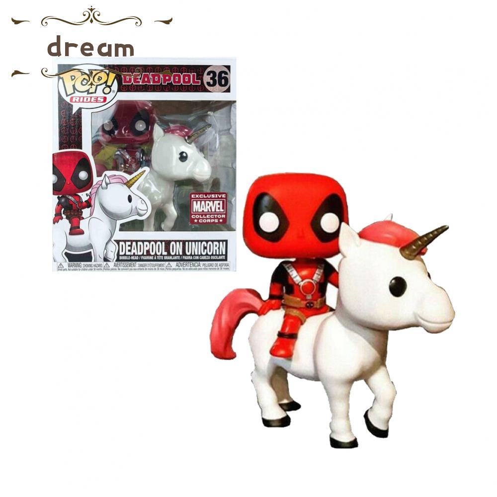 【DREAMLIFE】Action Figure 10-12cm High Deadpool Gifts Ornament Unicorn Vinyl Model