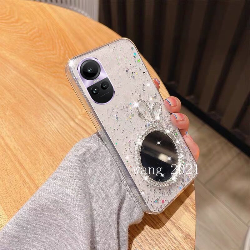 Ốp Điện Thoại Mềm Có Gương Trang Điểm Hình Vương Miện Cho OPPO Reno10 Pro + Plus 5G Reno 10 Reno10Pro + OPPO A78 NFC 4G 2023