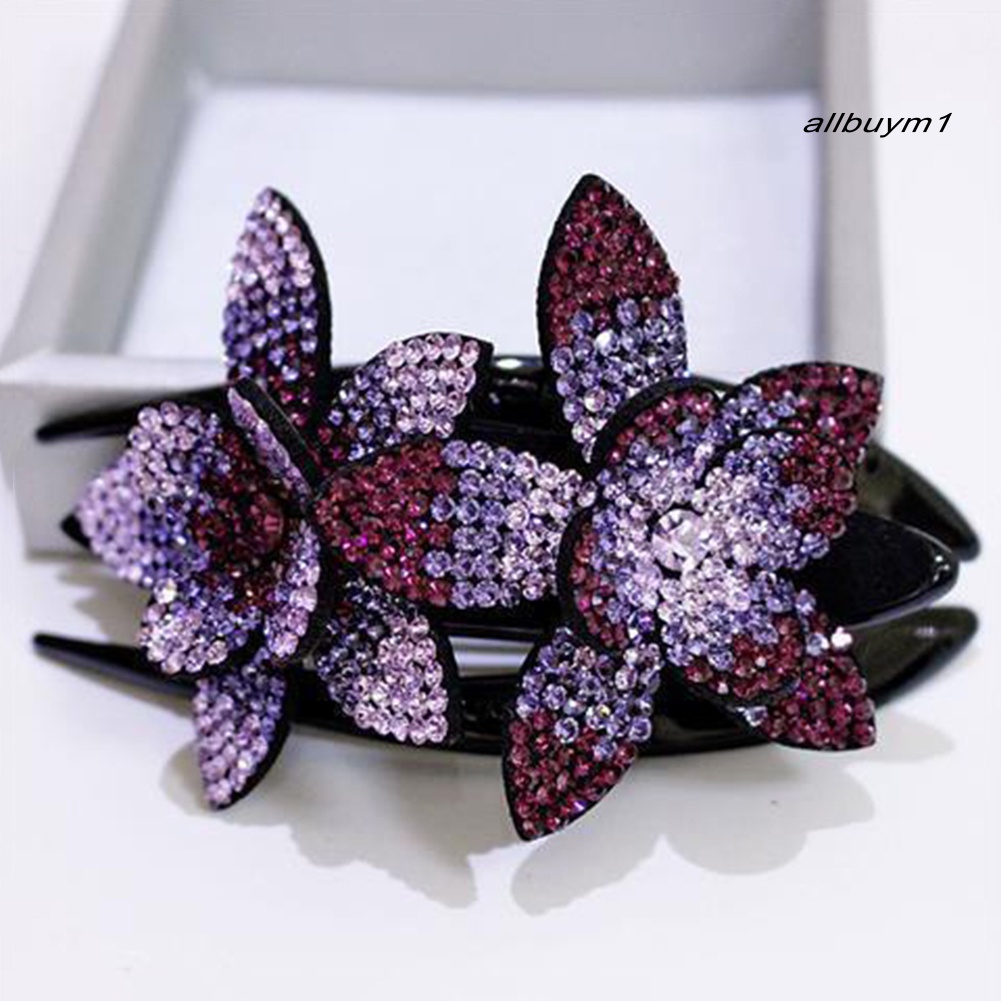 Kẹp Tóc Mỏ Vịt Đính Đá Linh Hoạt Thanh Lịch Cho Nữ