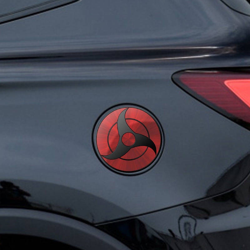 Fire Shadow Pupil Fuel Tank Cap Sticker Naruto Cartoon Anime Stickers Kakashi Motorcycle Electric Vehicle Waterproof Car Stickers Cute stickers Car fuel tank cap decoration