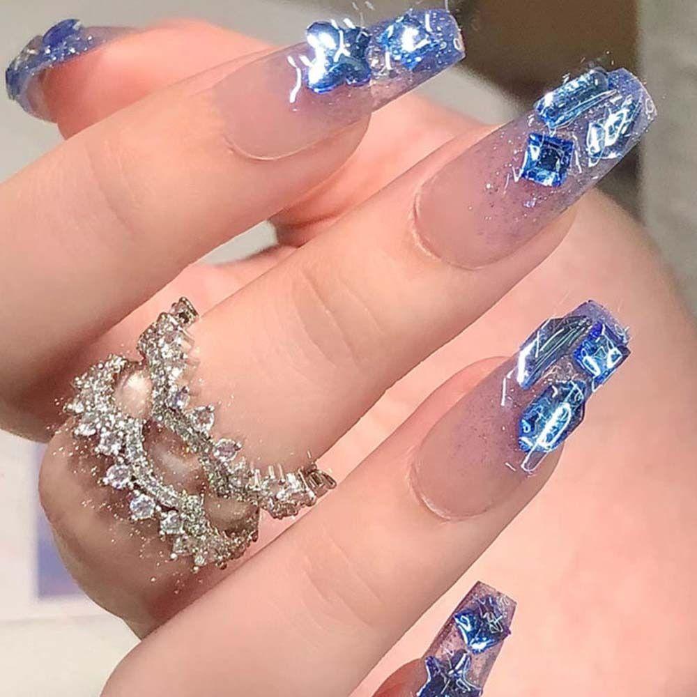 ANEMONE Phụ Kiện Đính Đá 3D Nhiều Hình Dạng Trang Trí Móng Tay Cho Nữ