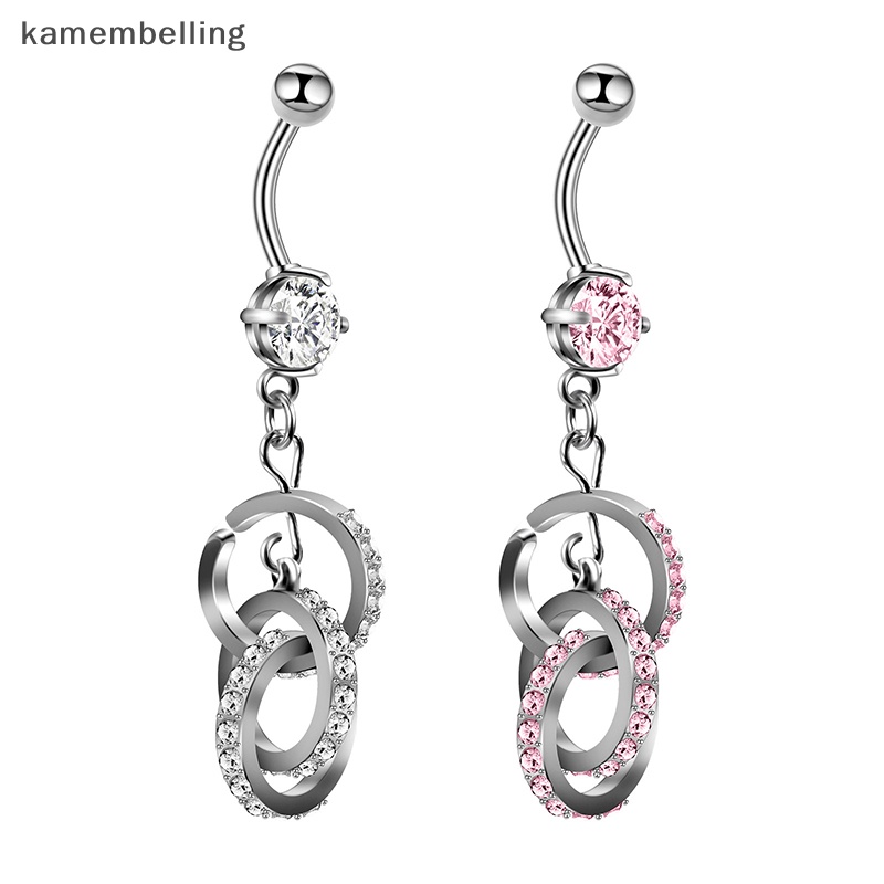 Khuyên Rốn Tròn Đính Đá Pha Lê Thời Trang Cho Nữ