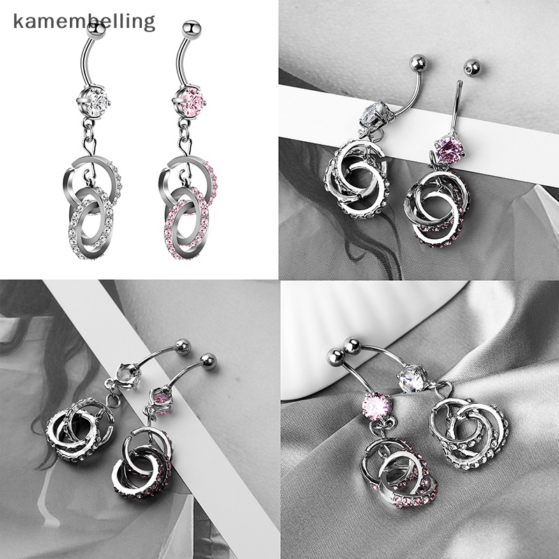 Khuyên Rốn Tròn Đính Đá Pha Lê Thời Trang Cho Nữ