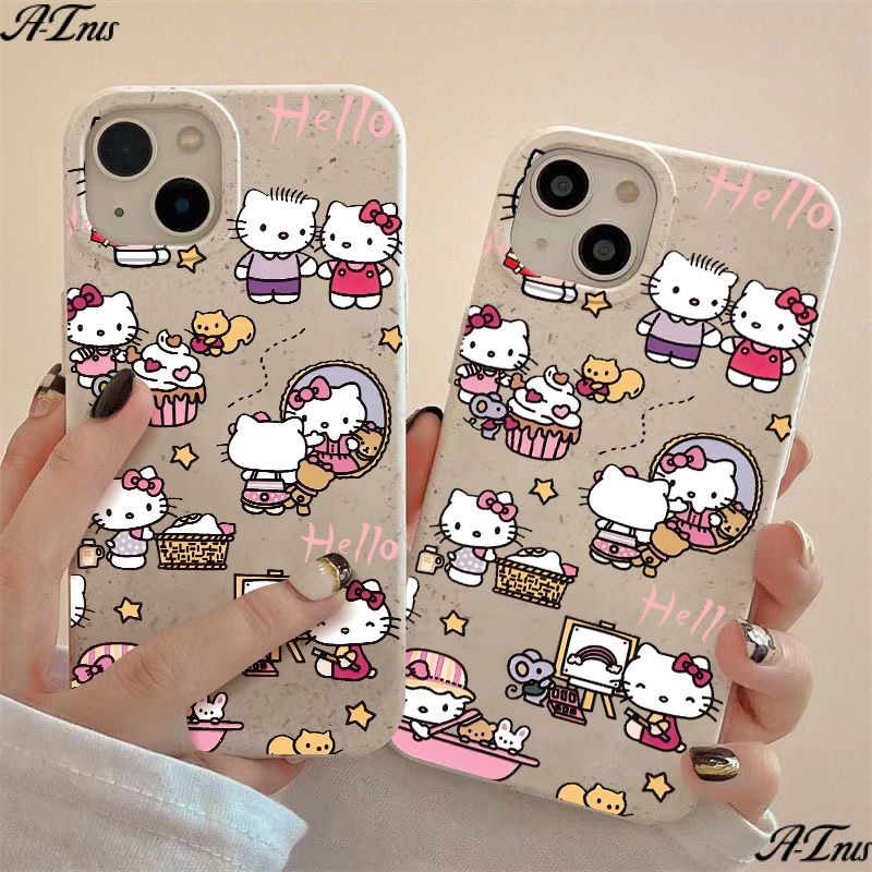 Ốp Điện Thoại Dẻo Họa Tiết Hoạt Hình Hello Kitty Dễ Thương Chống Sốc Cho iPhone12 8plus max11 7 1314pro