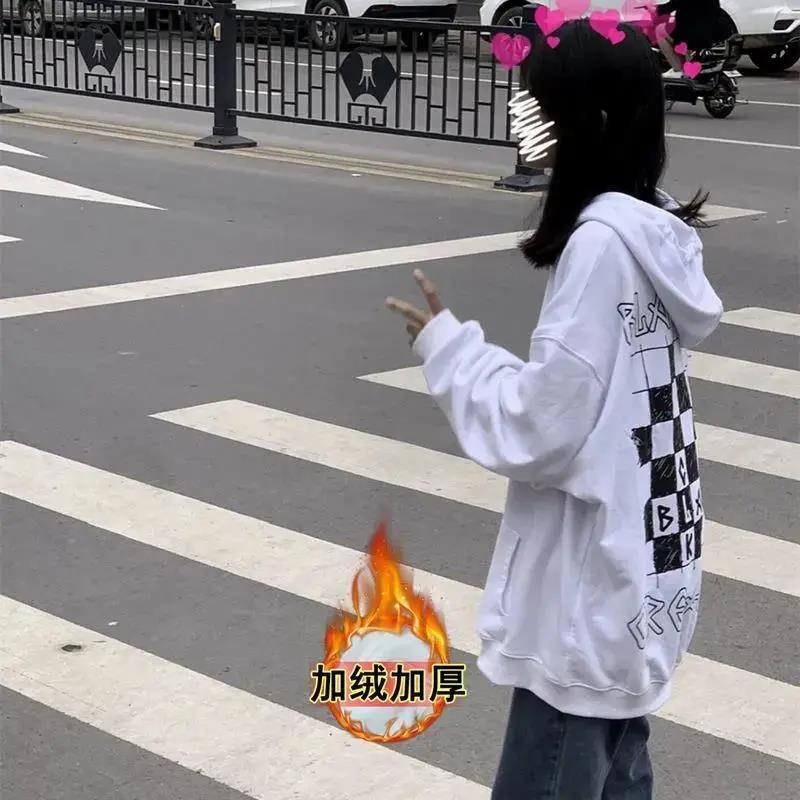 Áo Khoác Có Mũ Trùm Dáng Rộng Thiết Kế Mới Thời Trang Mùa Xuân Thu Theo Phong Cách