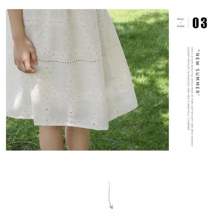 Đầm Công Chúa Chất Liệu Cotton Phối Ren Thời Trang Mùa Hè Hàn Quốc 2023 Mới Cho Bé Gái