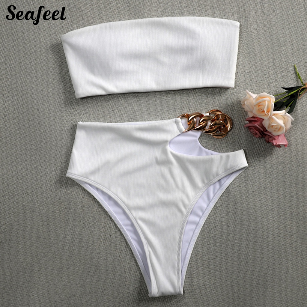 Bộ Bikini 2 Mảnh Không Dây Lưng Cao Gợi Cảm Cho Nữ