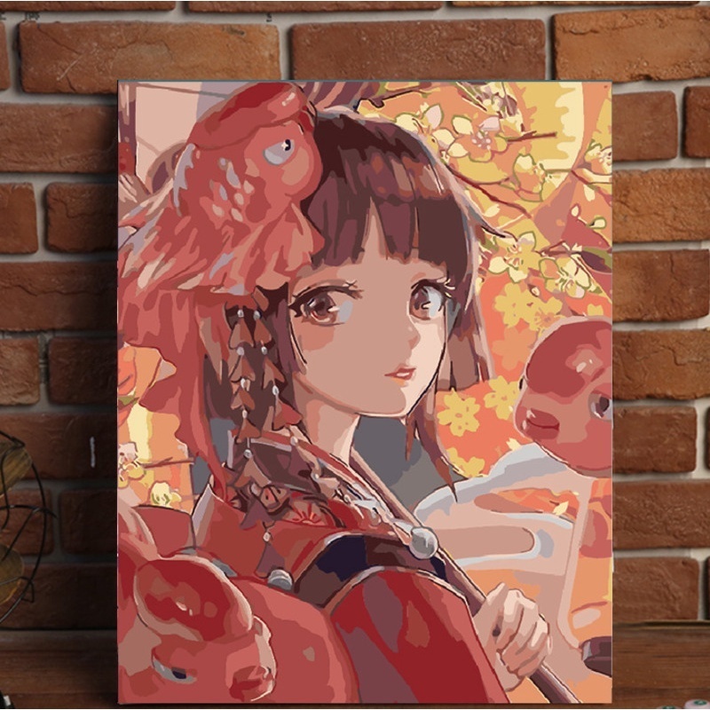 Tranh Sơn Dầu Kỹ Thuật Số Tự Vẽ Hình Phong Cảnh Anime 40 * 50cm 40 * 50 Lora PB2