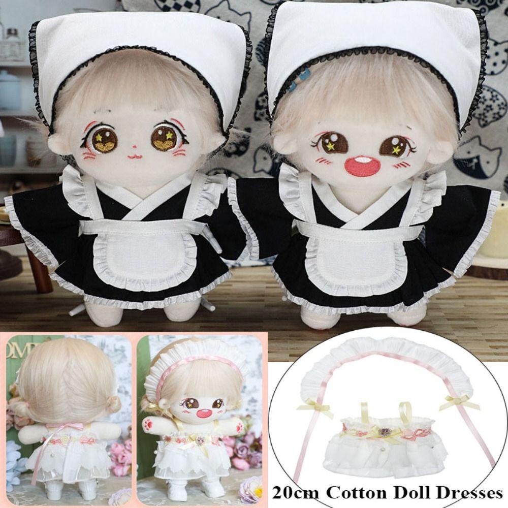 Đầm Cotton 20cm Kèm Băng Đô Thời Trang Xinh Xắn Cho Búp Bê