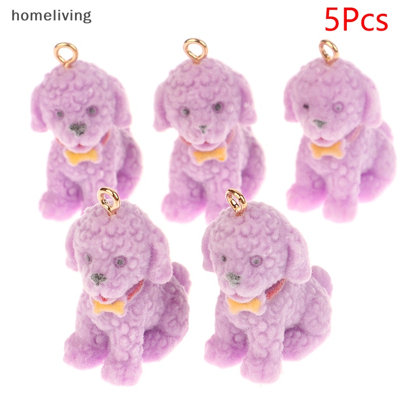 Bộ 5 Móc Khóa / Dây Chuyền / Vòng Tay Hình Chú Chó Hoạt Hình Dễ Thương DIY