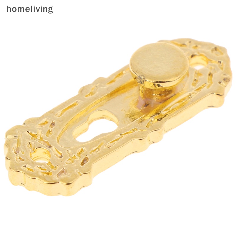 Tay Nắm Cửa Kim Loại Mini Màu Vàng Kèm Chìa Khóa Tỉ Lệ 1 / 12 Trang Trí Nhà Búp Bê