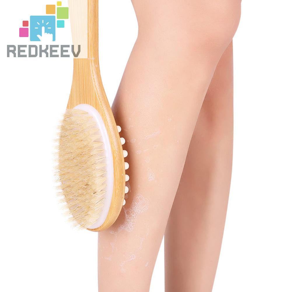 Bàn Chải Mát Xa Tẩy Tế Bào Chết Lưng Hai Mặt Bằng Gỗ Kèm Dây Thừng Cho SPA