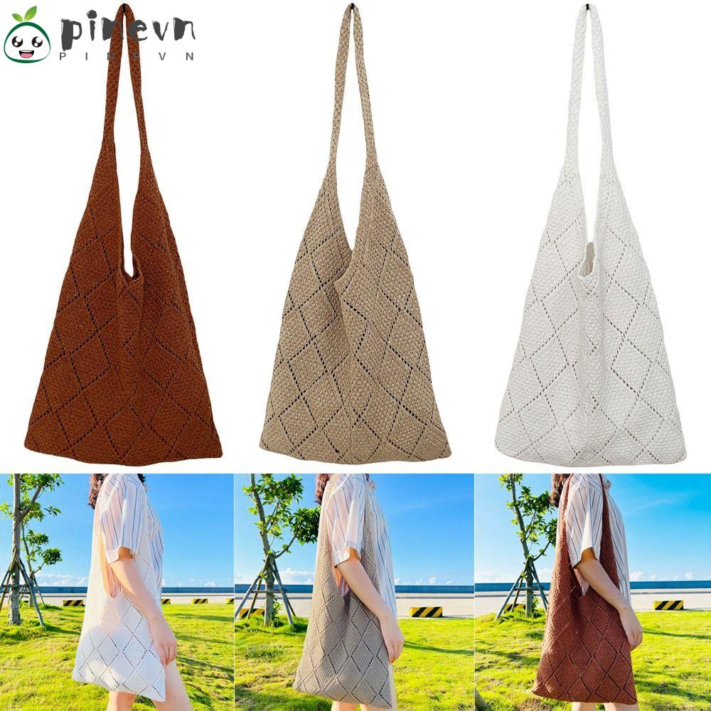 Túi Xách Đeo Vai Đan Len Sức Chứa Lớn Thời Trang Cho Nữ