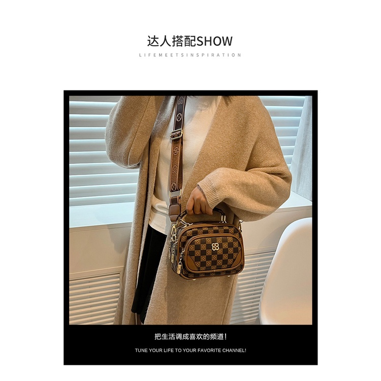 Túi Xách Đeo Vai Kiểu Vuông Nhỏ In Hình Máy Ảnh Thời Trang Nữ 2023