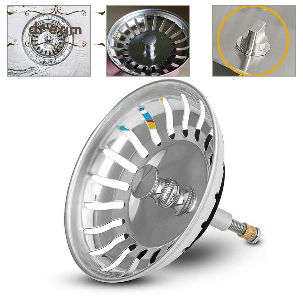 【DREAMLIFE】Sink Drain Waste Plug Parts Stainless Steel &amp; Rubber 30/50mm Accessory