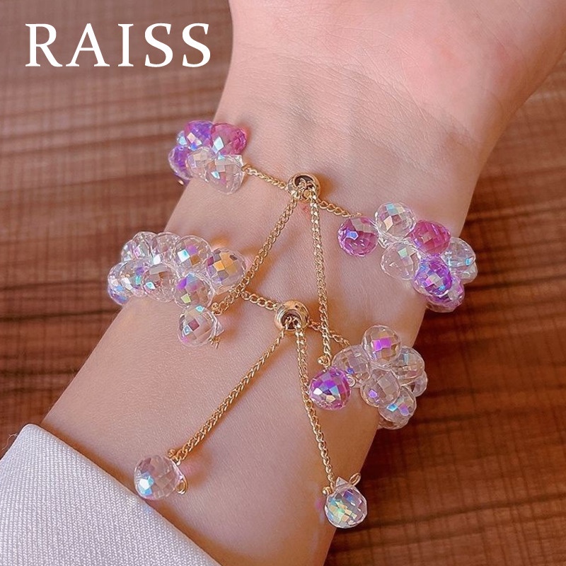 Vòng Tay Hai Lớp Đính Hạt Pha Lê Tím Thời Trang Cho Nữ