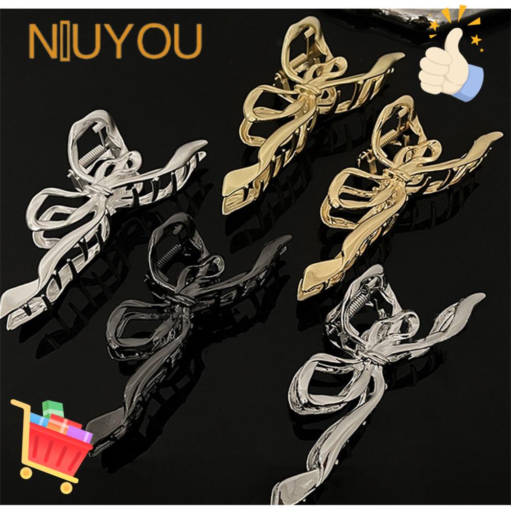 Kẹp Tóc Nơ Ruy Băng Sang Trọng Tạo Kiểu Tóc Cá Tính Bằng Hợp Kim Cho Nữ