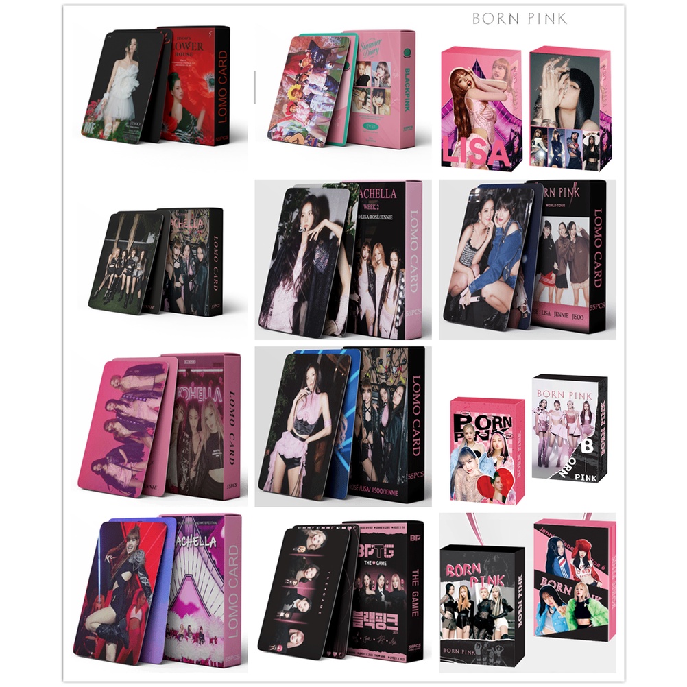 55pcs/box BLACK-PINK BPTG Coachella LISA ROSE JISOO JENNIE Album Lomo Card Kpop Photocard  Postcard Black Pink LETAOTAO2023