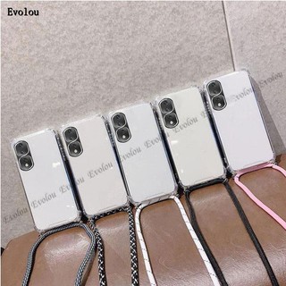 Ốp Điện Thoại Silicon Mềm Trong Suốt Chống Sốc Có Dây Đeo Chéo Cho Huawei Honor 90 Pro Honor90 90 Lite