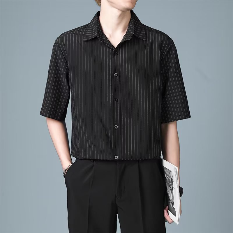 Áo Sơ Mi Lụa Mỏng In Họa Tiết Ngôi Sao Thời Trang Xuân Hè Cho Nam