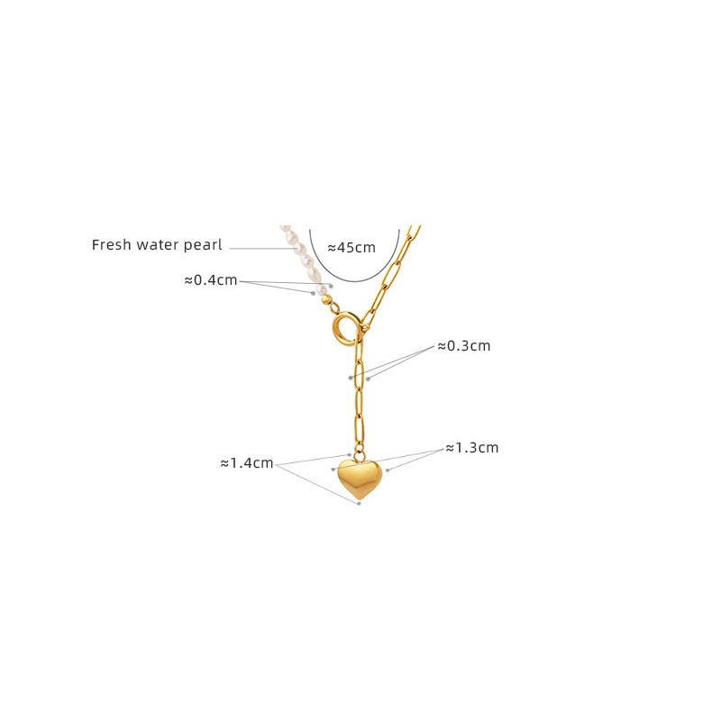 Vòng cổ Mặt Hình Trái Tim Đính Ngọc Trai Tự Nhiên Phong Cách Âu Mỹ Thời Trang