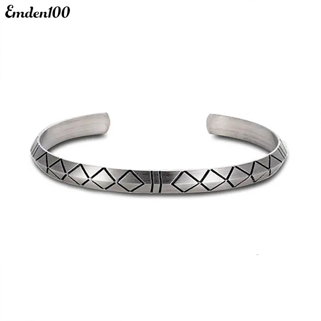 Vòng Đeo Tay Dạng Hở Màu Sắc Bạc Phong Cách Boho Thời Trang Cho Nam