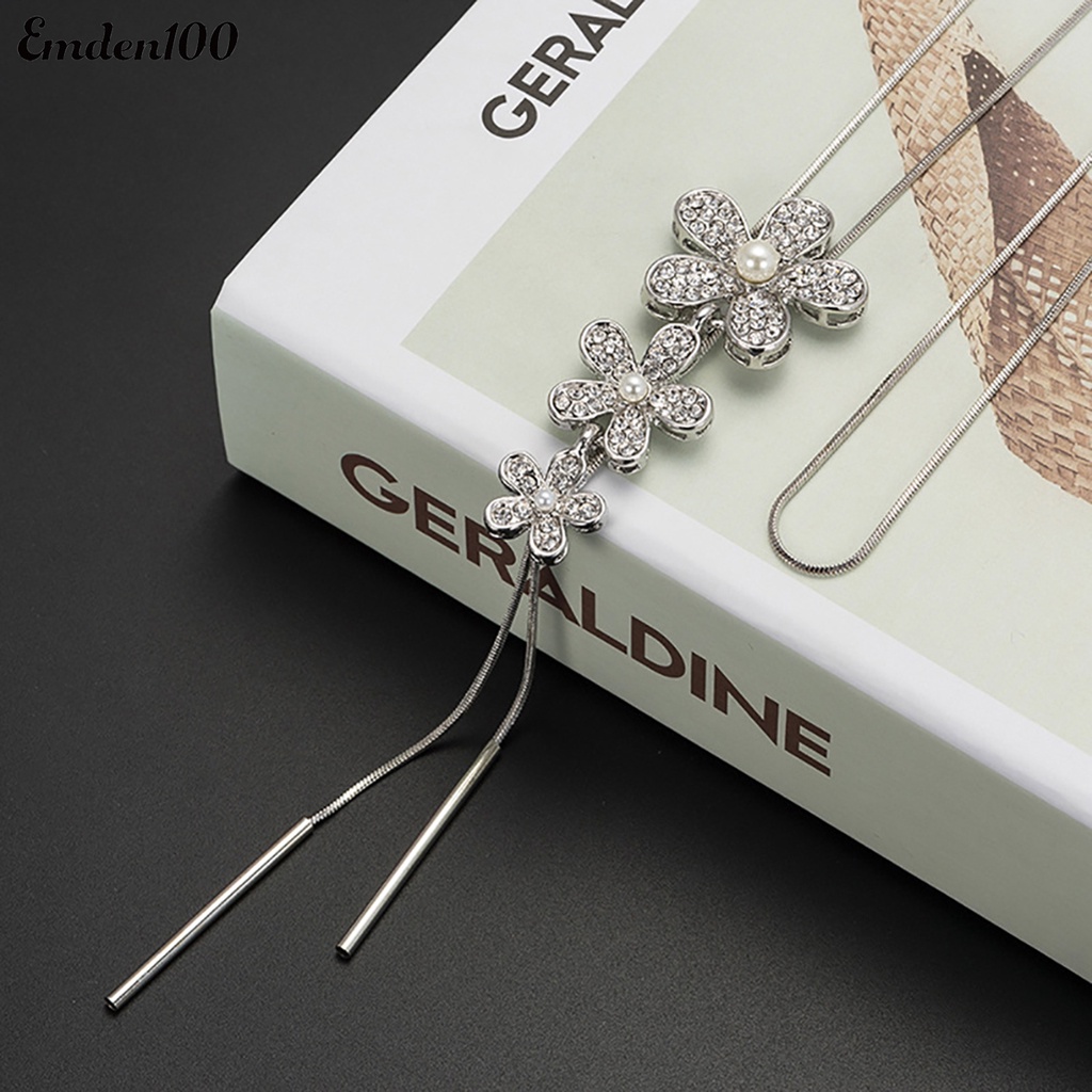 Vòng cổ Dài Mặt Hoa Đính Đá 3 Lớp Thời Trang