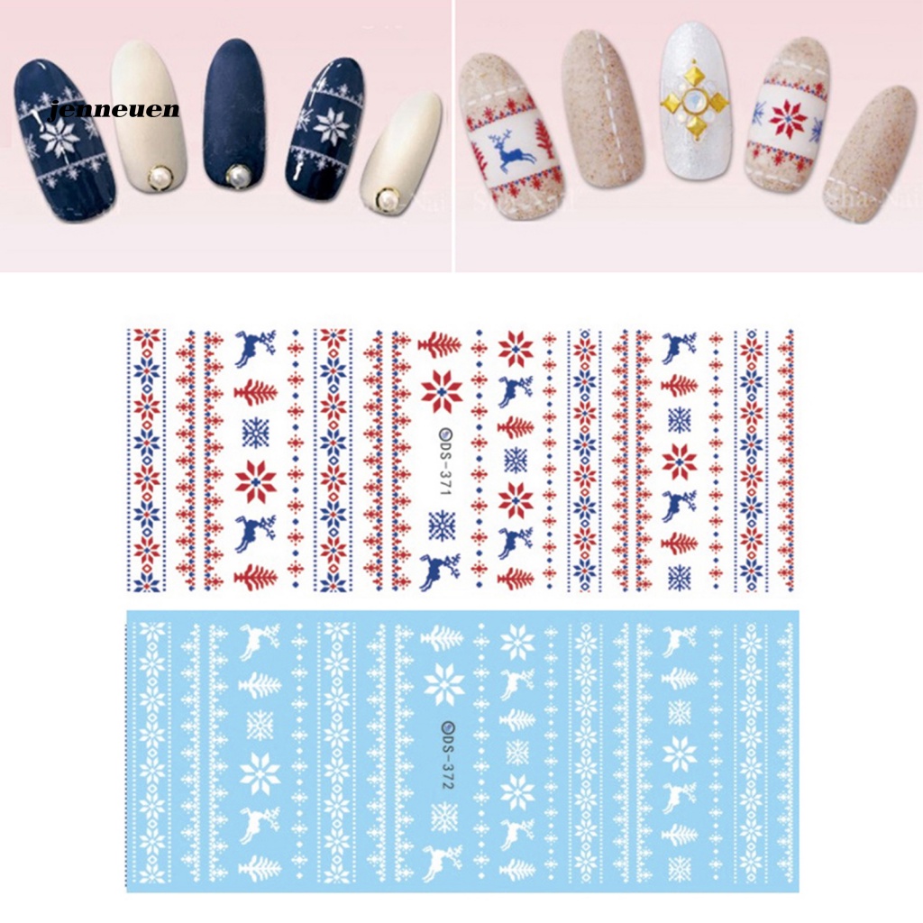 1 Tờ Nhãn Dán Móng Tay Họa Tiết Giáng Sinh Dễ Thương