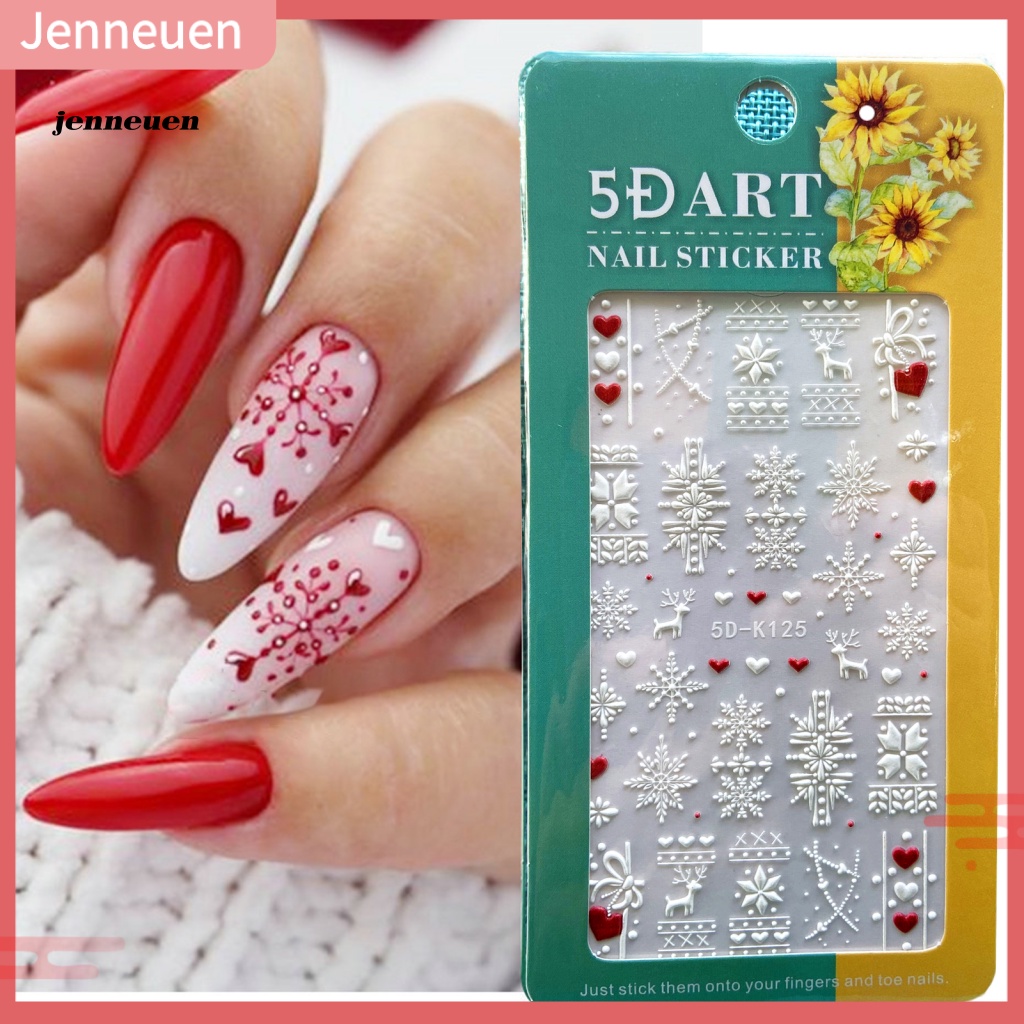 Miếng Dán Trang Trí Móng Tay Chủ Đề Giáng Sinh Dễ Sử Dụng