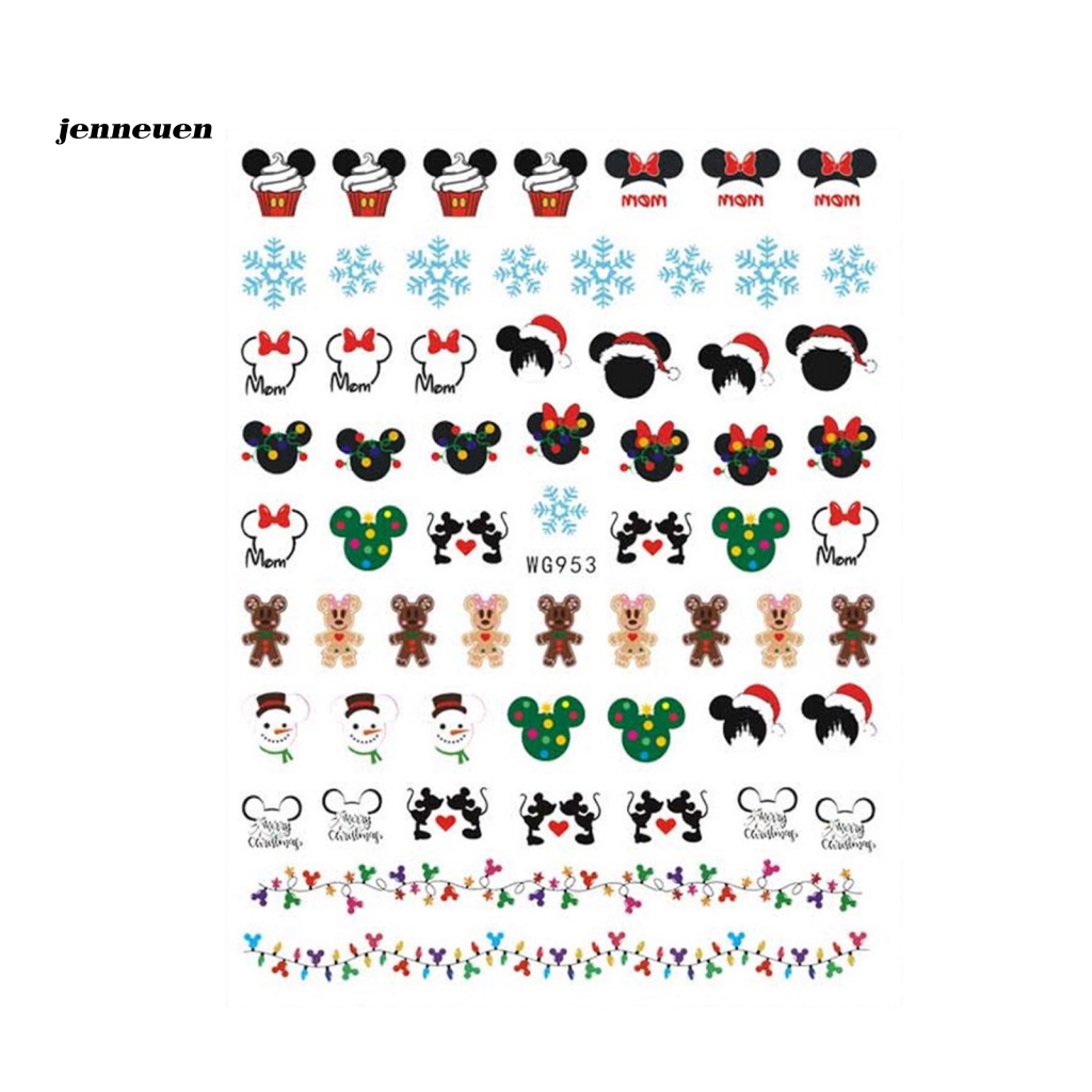 Miếng Dán Trang Trí Móng Tay Siêu Nhẹ In Họa Tiết Giáng Sinh Độc Đáo Cho Nữ