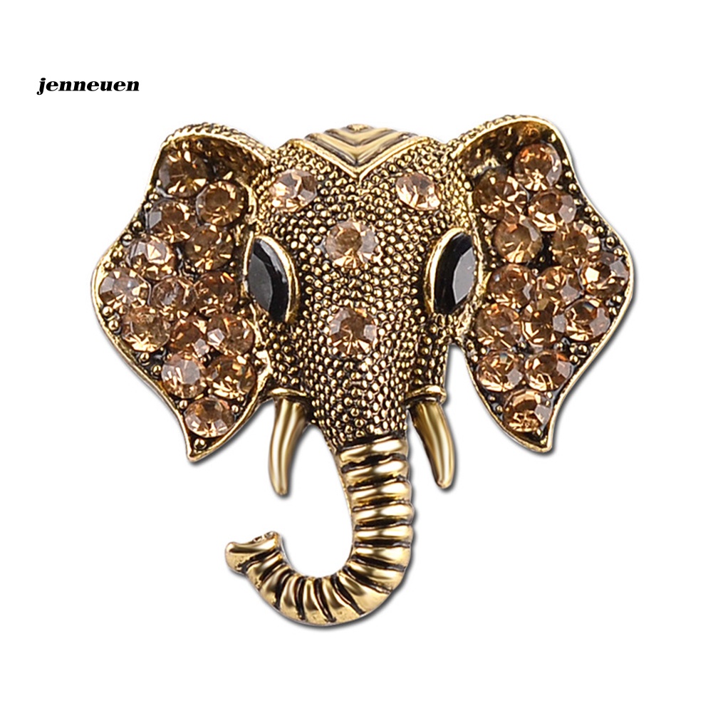 Ghim Cài Áo Hình Đầu Voi Đính Đá Lấp Lánh