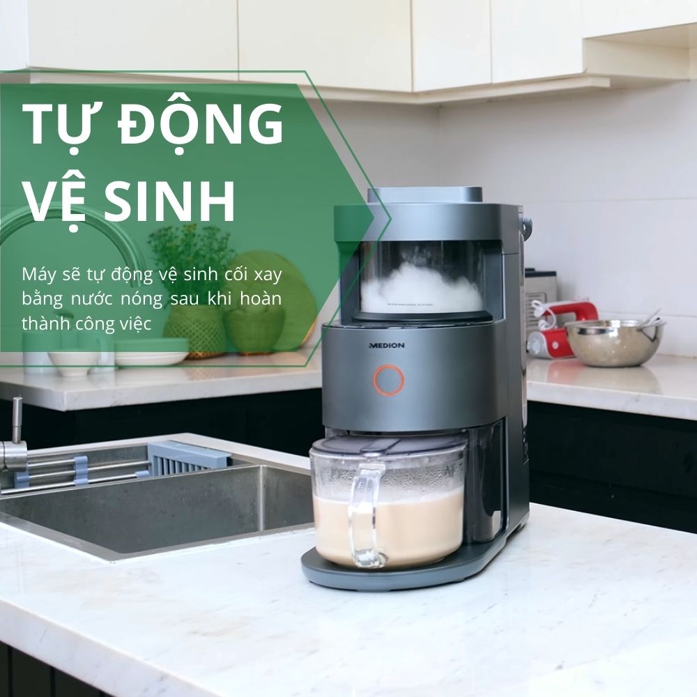 Máy Làm Sữa Hạt Medion MD19725 Cao Cấp Nội Địa Đức, Máy Xay Nấu Sữa Hạt Nấu Soup Sinh Tố Đa Năng GermanySnT HCM 410005