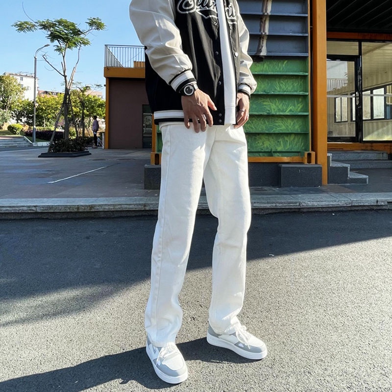 Mugeng Quần Yếm Jean Dáng Rộng Màu Sắc Tươi Sáng Phong Cách Đường Phố Mỹ Cho Nam Và Nữ