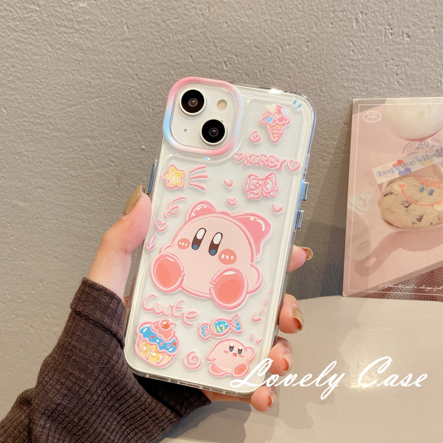 Ốp Điện Thoại Nhựa Acrylic Mềm Hình Hello kitty Và Kirby Cho IPhone 14 13 12 11 Pro Max X XR Xs Max 7 8 Plus SE 2020