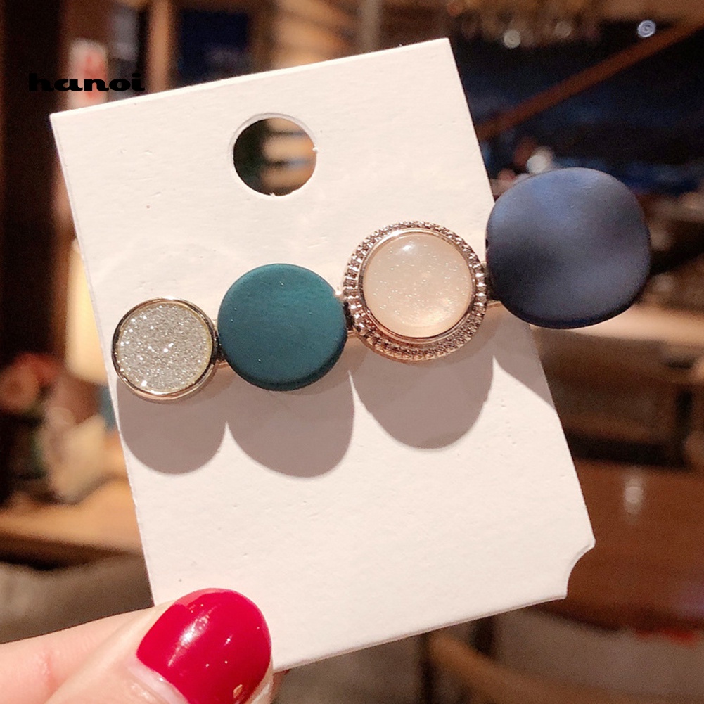 Kẹp Tóc Tròn Lấp Lánh Thời Trang Cho Nữ