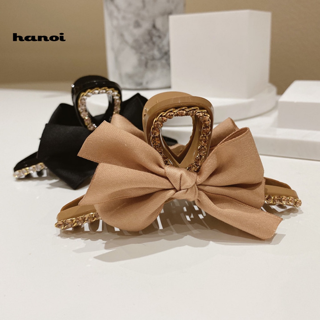 Kẹp Tóc Càng Cua Đính Đá Màu Trơn Chống Rơi Cho Nữ