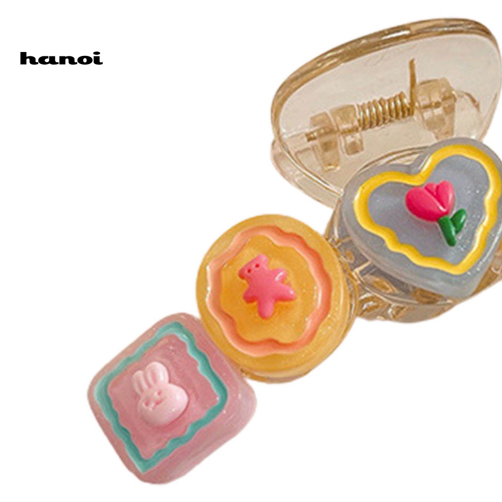 Kẹp Tóc Nhựa Họa Tiết Hoạt Hình Màu Kẹo Ngọt Dành Cho Nữ