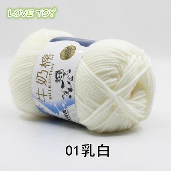Cuộn Len Đan Sợi Cotton Sữa 50g Chất Lượng Cao