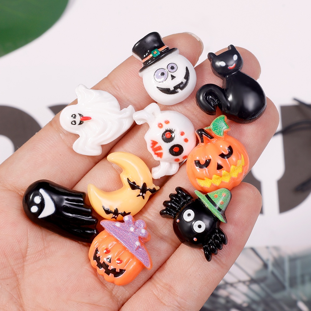 Đồ Chơi Hình Đầu Lâu / Bí Ngô / Ma Cà Rồng Mini Bằng Resin Dễ Thương Trang Trí Halloween