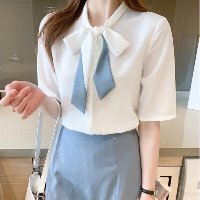 Plus Áo Sơ Mi Tay Ngắn Dáng Rộng Phong Cách Hàn Quốc Thời Trang Mùa Hè Cho Nữ