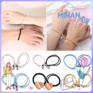 2 vòng tay nam châm họa tiết phi hành gia xinh xắn dành cho nam và nữ