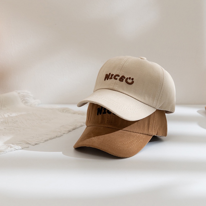 Mũ Lưỡi Trai Hình Mặt Cười Thêu Chữ Thời Trang Hàn Quốc Mới Cho Bé