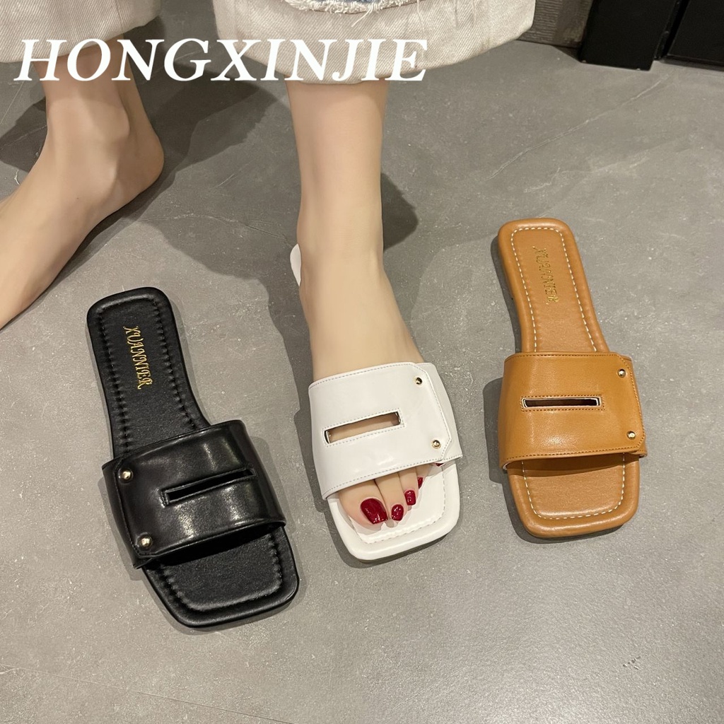 HONGXINGJIE Dép nữ  072106 phong cách cổ điển thời trang cao cấp 2023