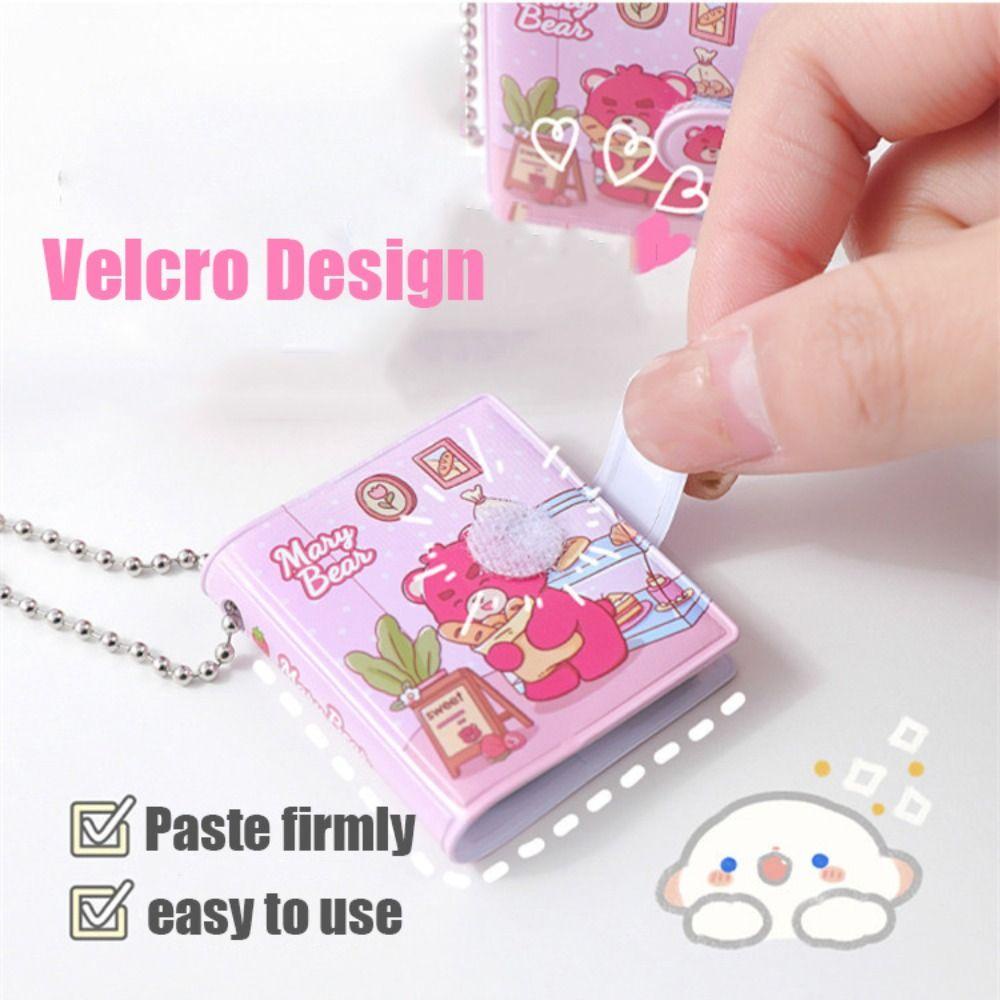 Lanfy Set 2 Sổ Tay mini Họa Tiết Hoạt Hình Gấu Dâu Tây Dễ Thương Kèm Móc Khóa