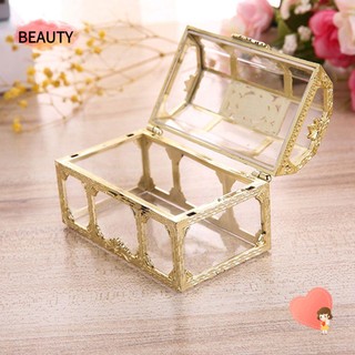 Hộp đựng trang sức/ quà lưu niệm phối nhựa trong suốt kiểu rương kho báu