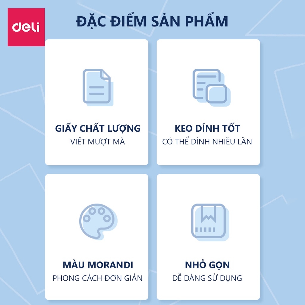Giấy note ghi chú giấy nhớ 6 màu cho bullet journal calligraphy học sinh Deli - 21553