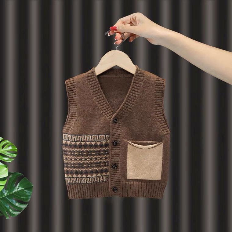 Áo Khoác cardigan Dệt Kim Mỏng Không Tay Thời Trang Xuân Thu Dành Cho Bé Trai