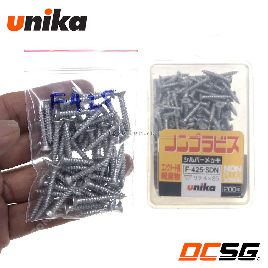 Ốc vít bắt bê tông không cần tắc kê Unika Nhật mã F (đầu bằng)