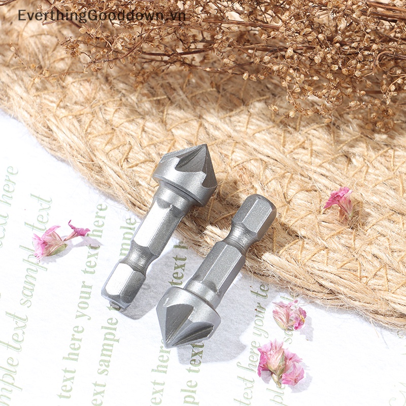 Everthinggooddown 6 flute countersink drill bit chamfer cutg công cụ chế biến gỗ hexagon handle vn
